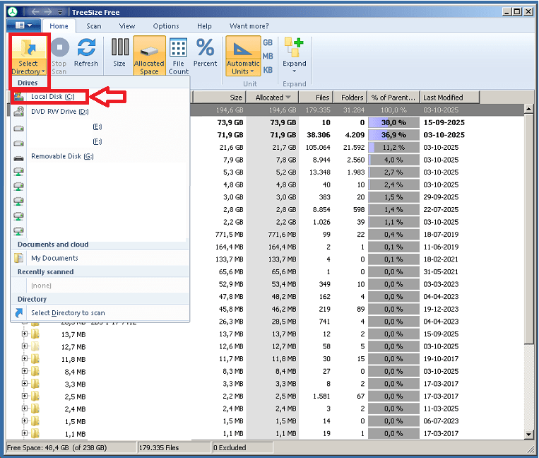 1 - O disco do teu PC está cheio